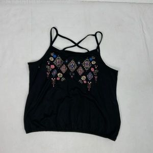 #2119 Epic Threads Black Floral Women’s Top | Size: XL